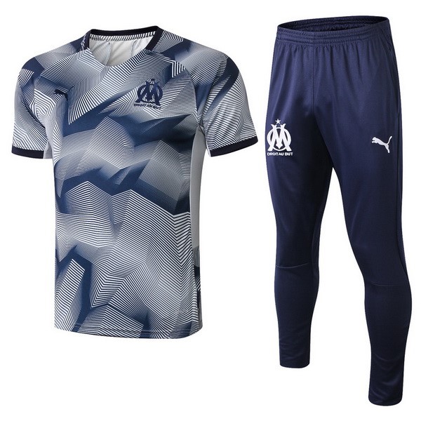 Trainingsshirt Marseille Komplett Set 2018-19 Grau Fussballtrikots Günstig